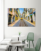 Obraz Žltá električka v portugalskom Lisabone 1660